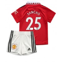 Manchester United Jadon Sancho #25 Fußballbekleidung Heimtrikot Kinder 2022-23 Kurzarm (+ kurze hosen)